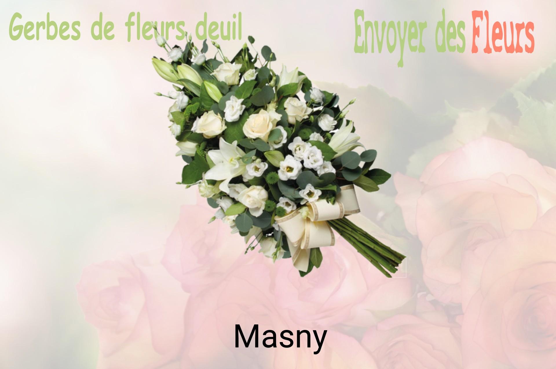 Gerbe de fleurs de deuil livrée à Masny